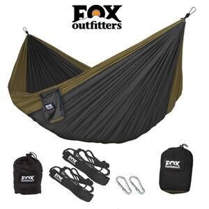 NWT! FOX Outfitters Double Bronze/Black Hammock & Banyan Straps Set